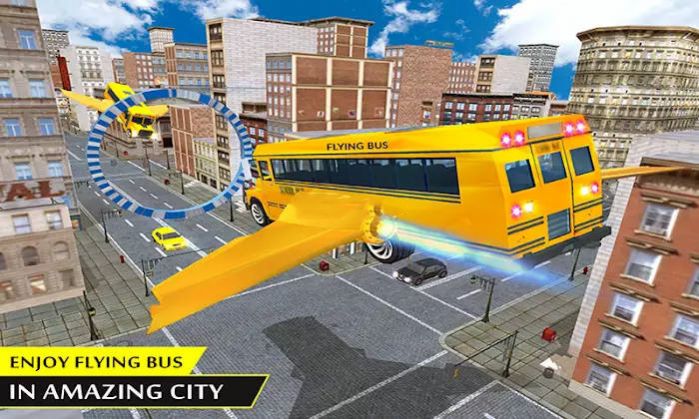 高中飞行公交车模拟器(Futuristic Flying bus driving simulator)