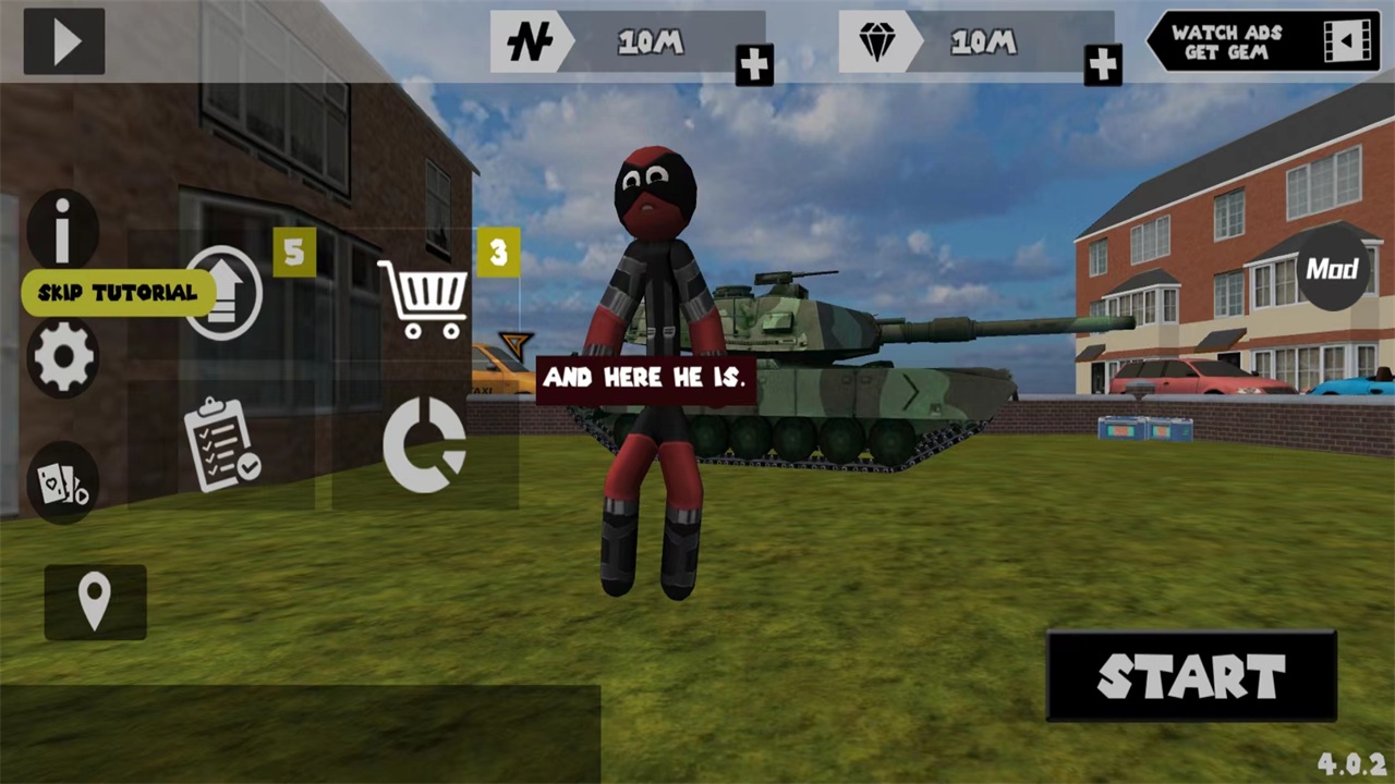 火柴人绳索英雄内置Mod菜单 (Stickman Rope Hero)