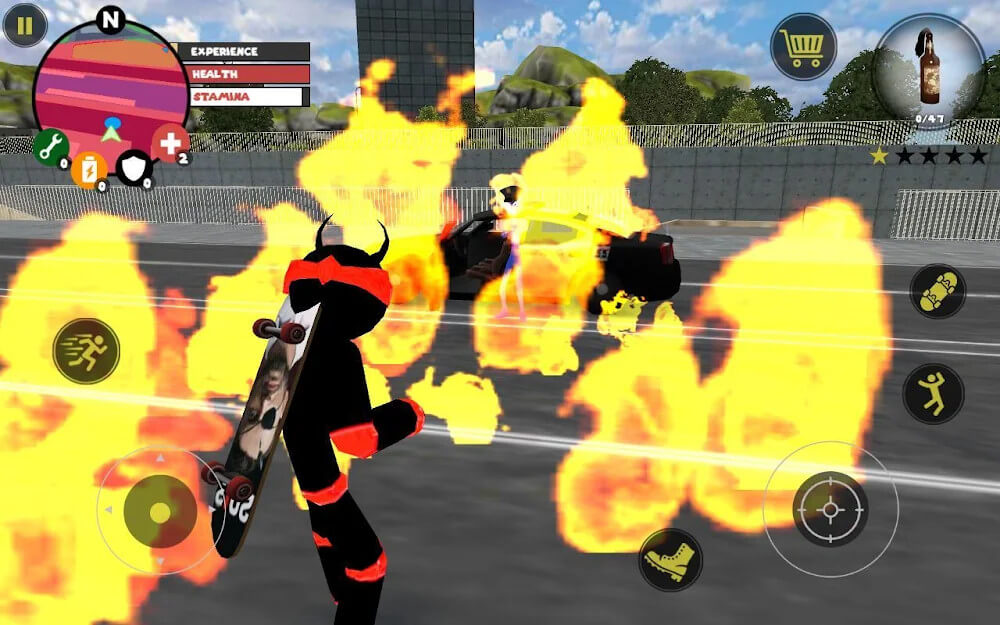 火柴人绳索英雄破解版999999钻999999金币(Stickman Rope Hero)