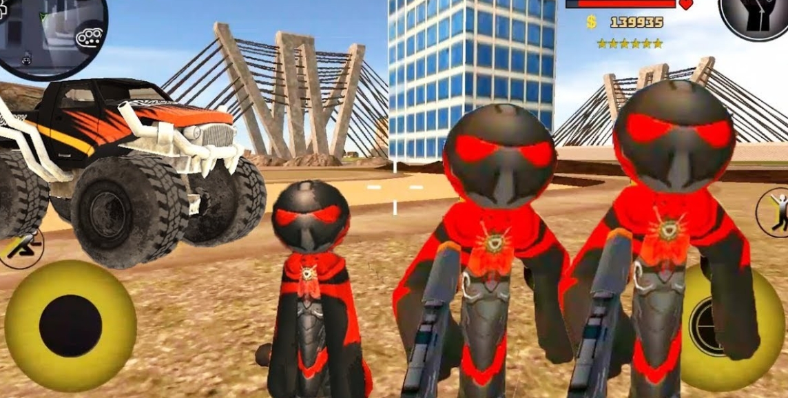 火柴人绳索英雄3警察射击