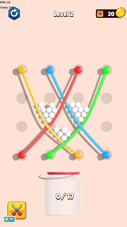 移动绳子落球(Balls On Rope)