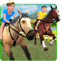孩童山地赛马(kids mountain horse rider race)