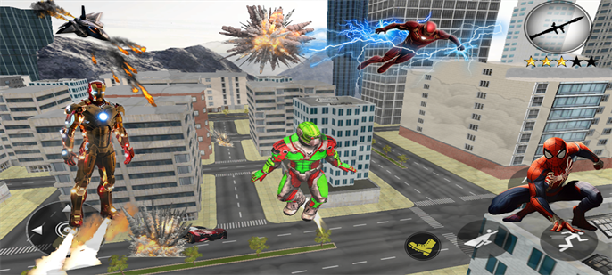 超级英雄钢铁飞城(Spider Rope Hero Iron Flying City)